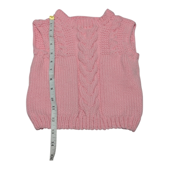 Baby Cable Knit Sweater Vest. Pink - Picture 4 of 6